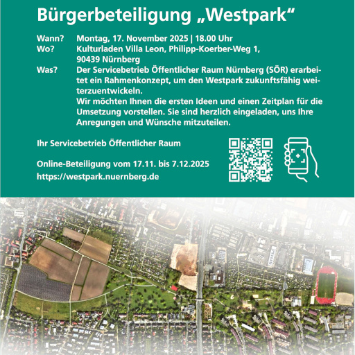 Der Nürnberger Westpark soll schöner werden – Einladung zur Beteiligung