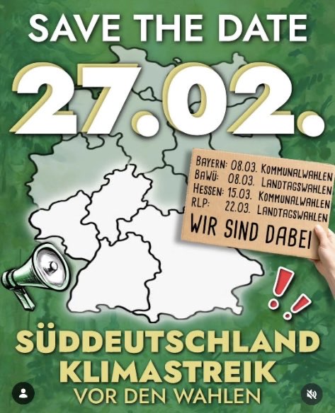 Klimastreik Süddeutschland - vor den Wahlen