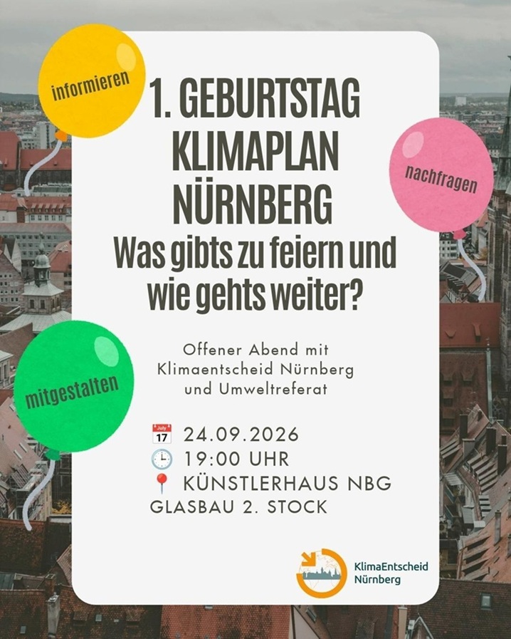 1. Geburtstag Nürnberger Klimaplan – was gibts zu feiern und wie gehts weiter?