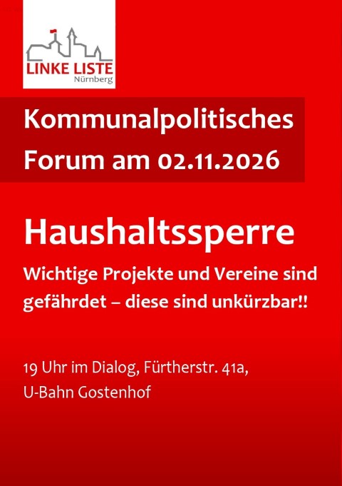 Kommunalpolitische Forum - Haushaltssperre