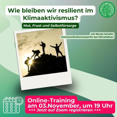 Wie bleiben wir resilient im Klimaaktivismus? Mut, Frust und Selbstfürsorge